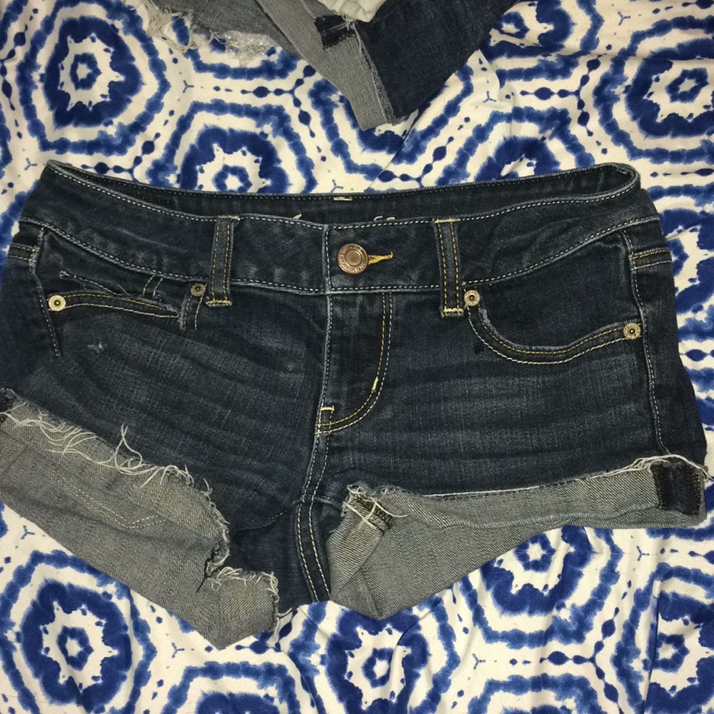 Dark wash jean shorts